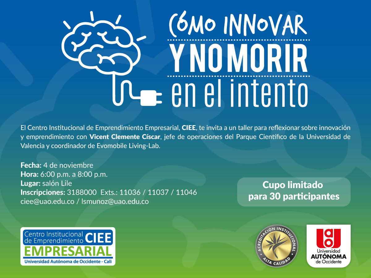 Taller sobre innovación y emprendimiento UAO