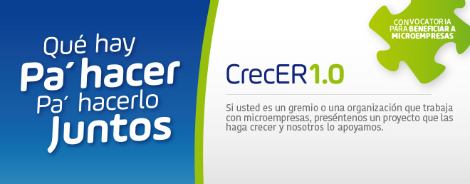 Convocatoria de Fortalecimiento para el Crecimiento del Ecosistema Regional – CrecER1.0